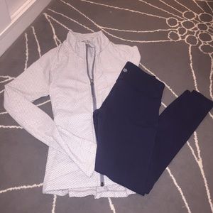Athleta Outfit. Leggings and Zip up.